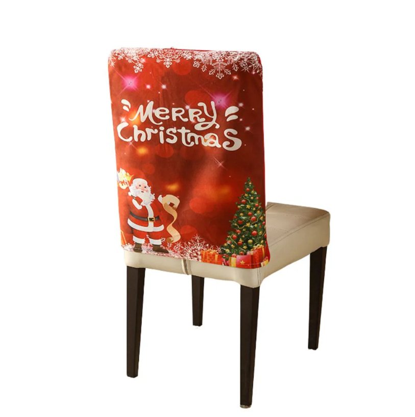 Milk Silk Christmas Cartoon Printed Chair Cover - Image 8