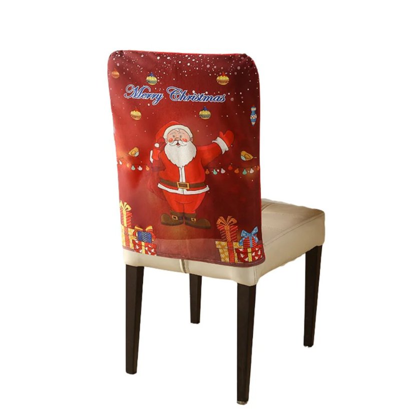 Milk Silk Christmas Cartoon Printed Chair Cover - Image 5