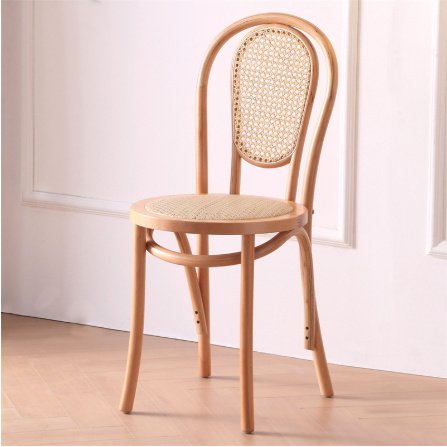 Vintage French Solid Wood Dining ChairsWestern Restaurantsdessertscoffee Shops Homestays Antique Rattan Woven Chairs - Image 5