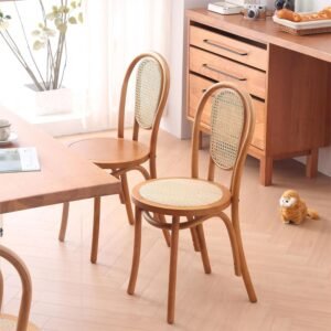 Vintage French Solid Wood Dining ChairsWestern Restaurantsdessertscoffee Shops Homestays Antique Rattan Woven Chairs