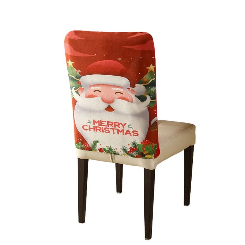 Milk Silk Christmas Cartoon Printed Chair Cover - Image 7